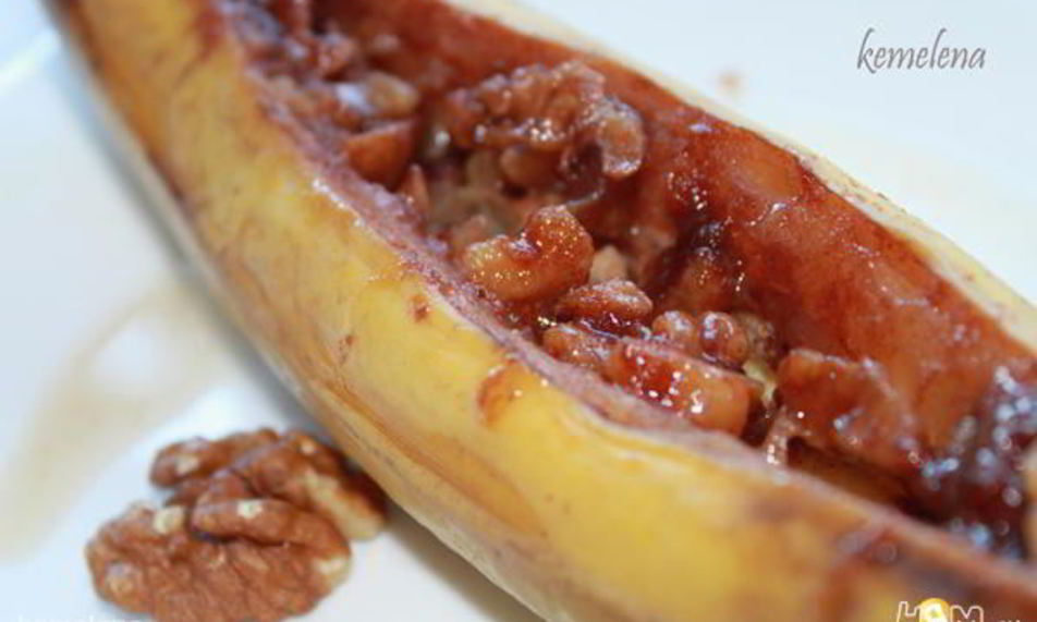 Рецепт банан, запеченный с орехами и медом