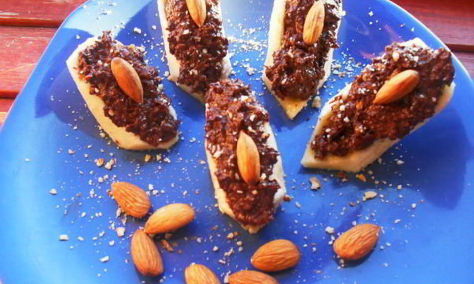 Рецепт бананы, фаршированные шоколадом и орехами