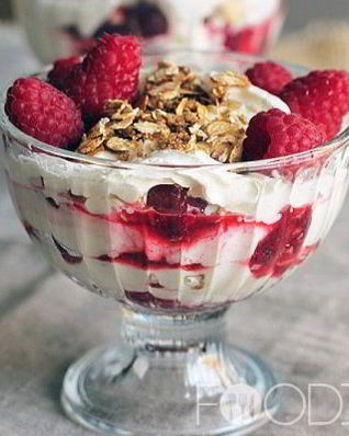 Десерт из малины