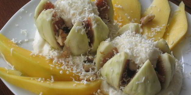 фруктовый десерт с сыром маскарпоне