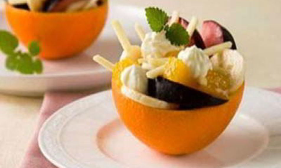 Рецепт фруктовый десерт в апельсинах