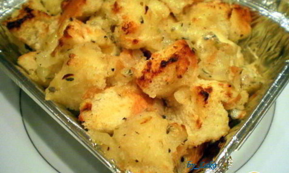 Рецепт хлебный пудинг с горгонзолой