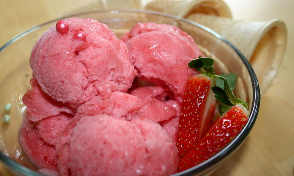 Рецепт клубничный сорбет с белком