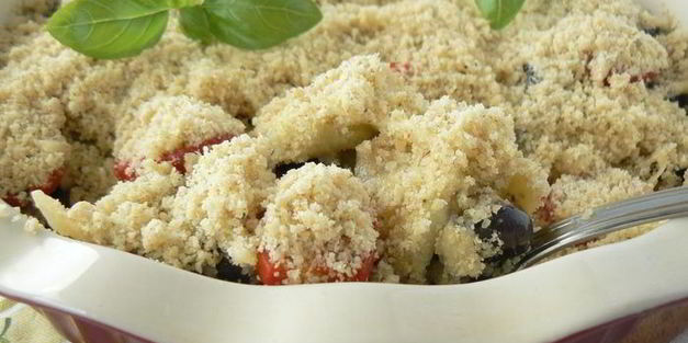 крамбл с овощами и сыром