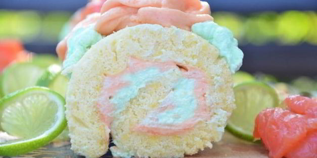 бисквитный рулет с лососевым кремом