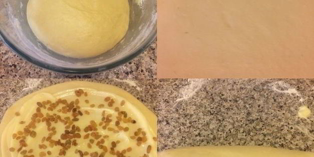 булочки с кремом и изюмом