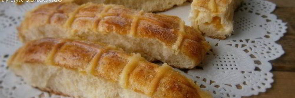 Булочки с заварным кремом и персиком