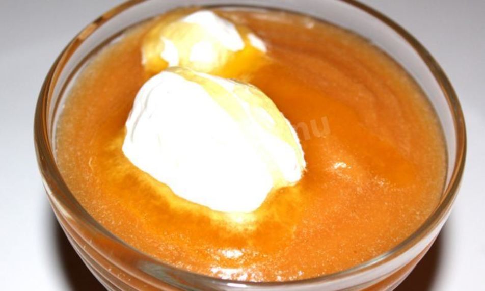 Рецепт десерт крем-пюре из тыквы с фруктами