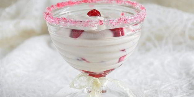 десерт вишня с банановым кремом