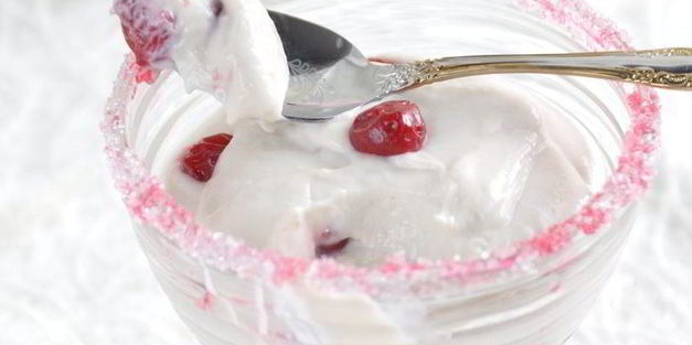 десерт вишня с банановым кремом