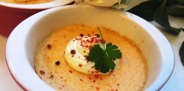 крем-брюле из лосося