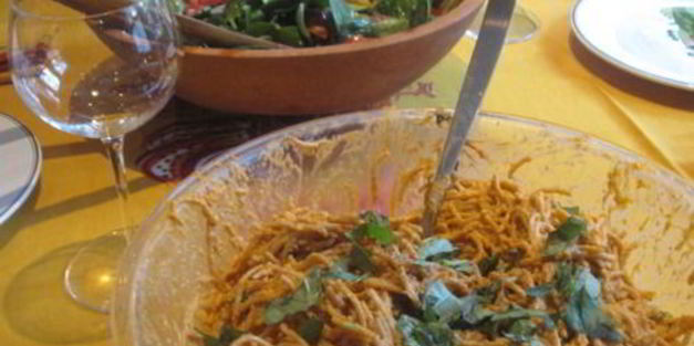 паста с кремовым ореховым соусом