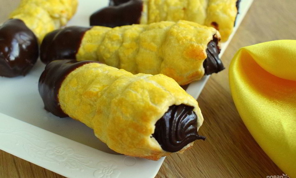 Рецепт рожки с шоколадным кремом