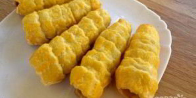 рожки с шоколадным кремом