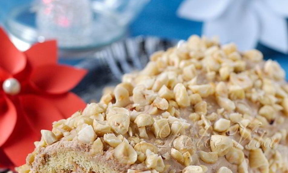 Рецепт рулет рождественское полено с шоколадно-ореховым кремом