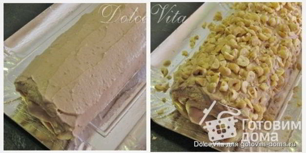 рулет рождественское полено с шоколадно-ореховым кремом