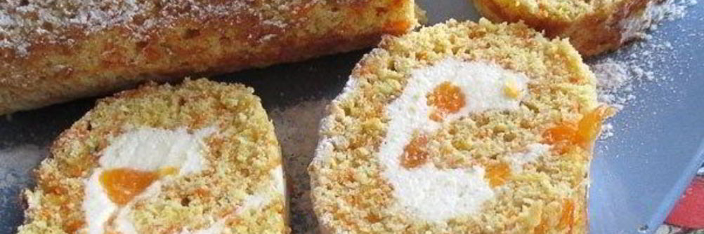 Рулет с творожным кремом