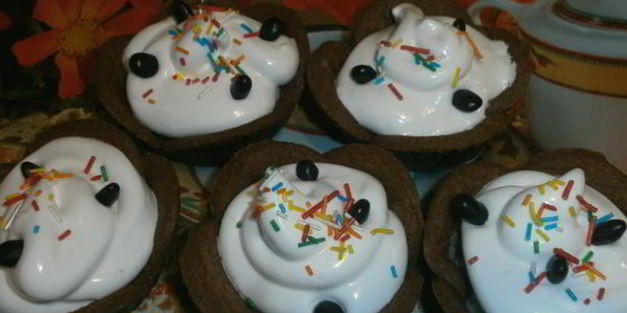 шоколадно-кофейные корзинки с кремом