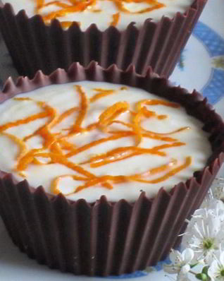 Шоколадные корзиночки с творожным кремом