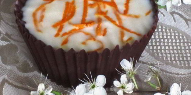 шоколадные корзиночки с творожным кремом