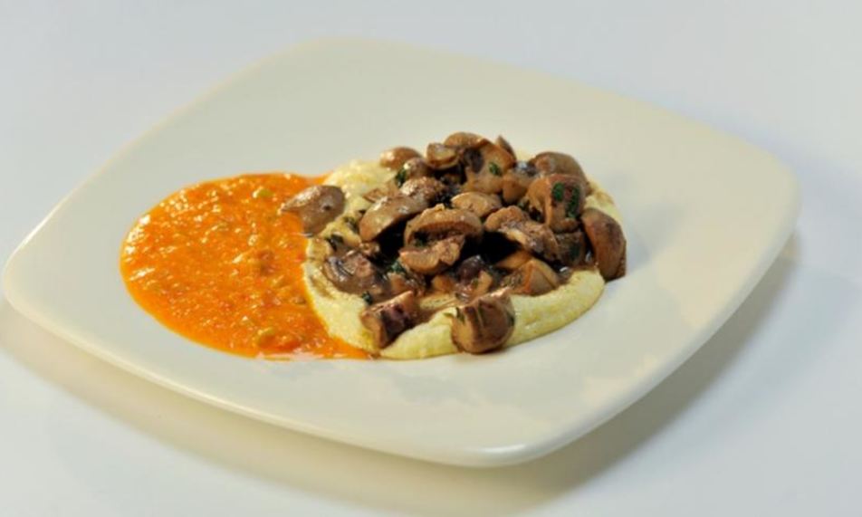 Рецепт телячьи почки с полентой и кремом из паприки