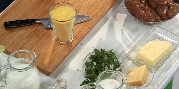 телячьи почки с полентой и кремом из паприки