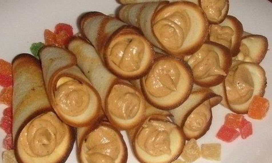 Рецепт трубочки с ореховым кремом