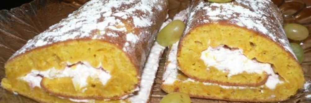 Тыквенный рулет с творожным кремом