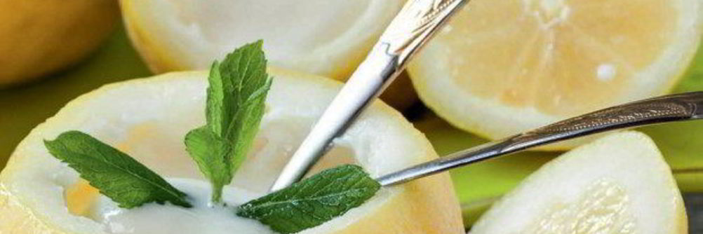 Лимонный сорбет с мятой