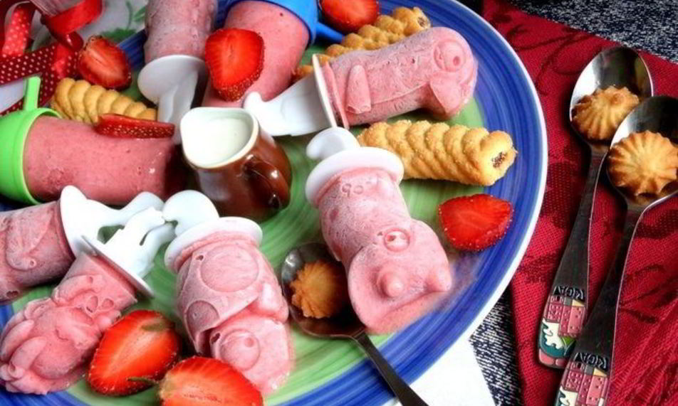 Рецепт бананово-клубничное мороженое