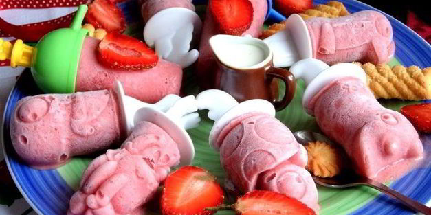 бананово-клубничное мороженое