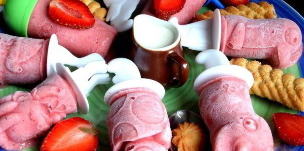 бананово-клубничное мороженое