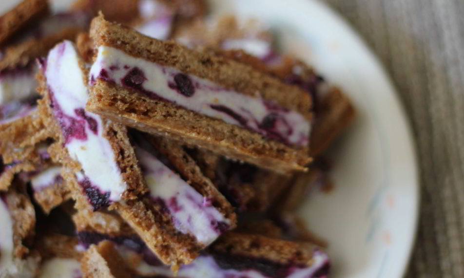 Рецепт черничное мороженое-сэндвич