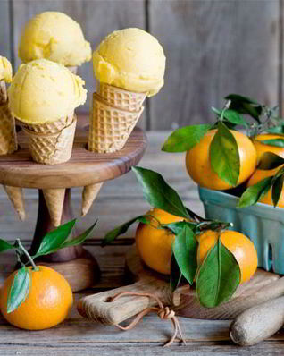 Домашнее мандариновое мороженое