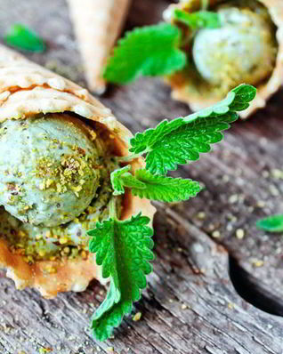 Лаймовое мороженое с чаем матча