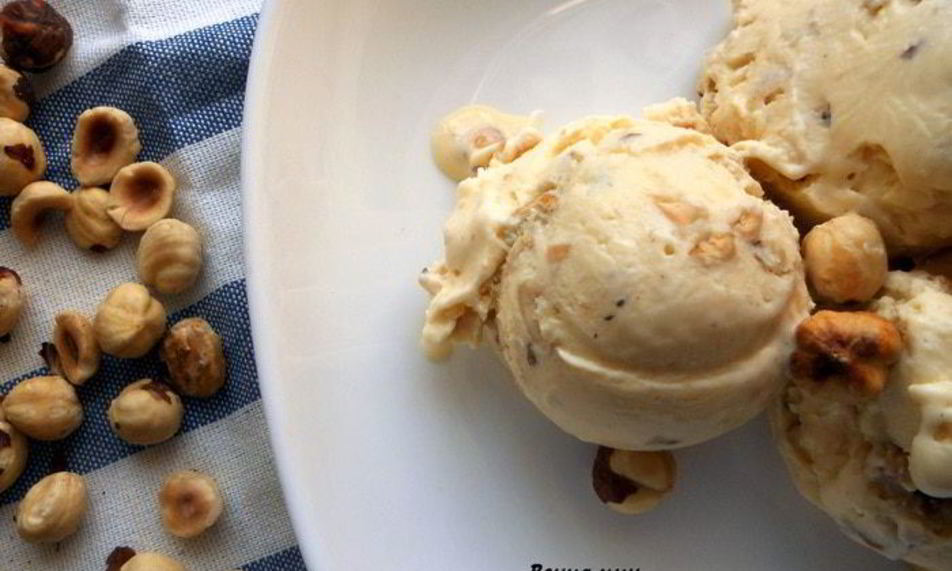 Рецепт медовое мороженое с фундуком