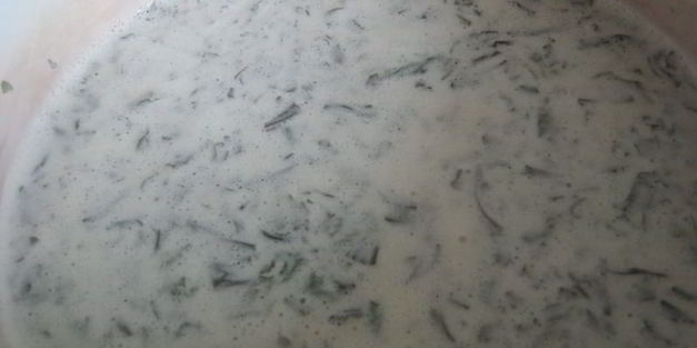 мороженое из зеленого чая с мятой и корицей