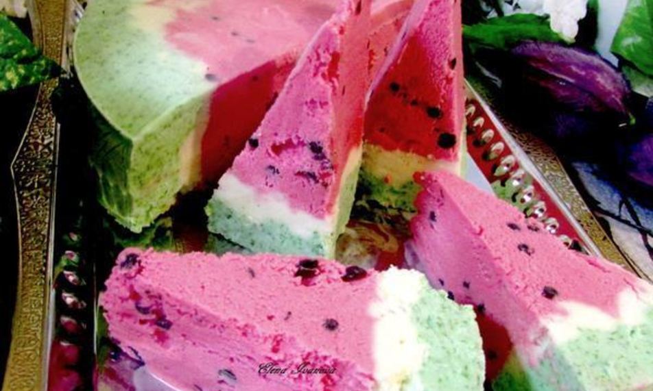 Рецепт торт-мороженое арбуз