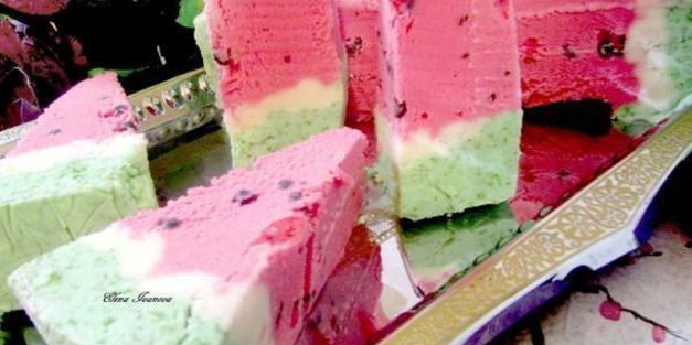 торт-мороженое арбуз