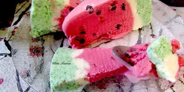 торт-мороженое арбуз