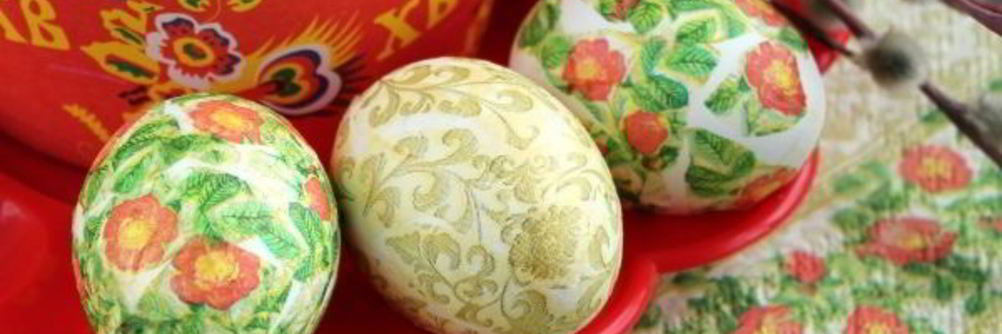 Декупаж пасхальных яиц