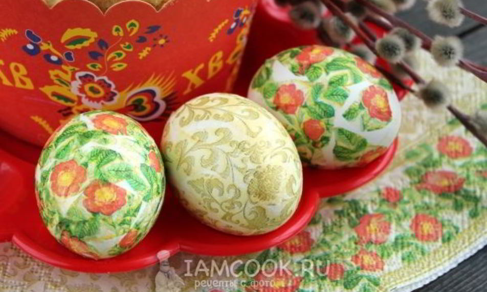 Рецепт декупаж пасхальных яиц