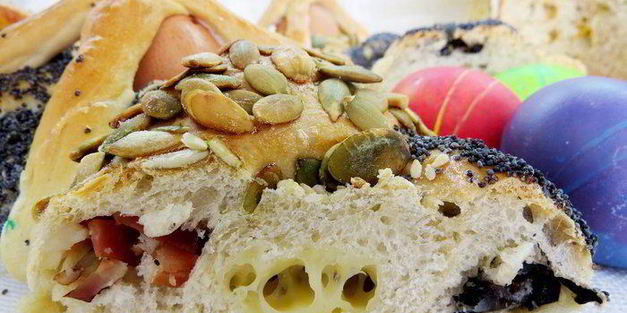 итальянская пасхальная коса с тремя начинками