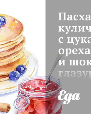 Пасхальный кулич с цукатами, орехами и шоколадной глазурью