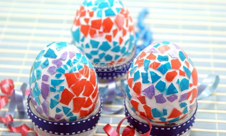 Рецепт пасхальные яйца мозаика