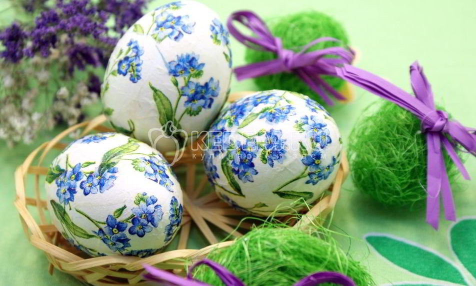 Рецепт пасхальные яйца цветочный декупаж