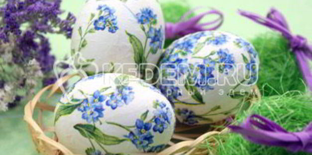 пасхальные яйца цветочный декупаж