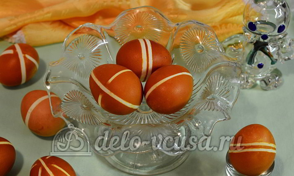 Рецепт пасхальные яйца в полоску