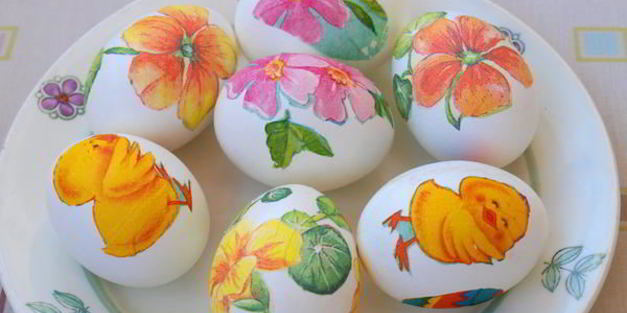 пасхальные яйца в стиле декупаж