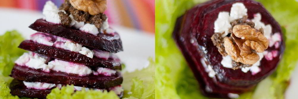 Свекольный мильфей с фетой